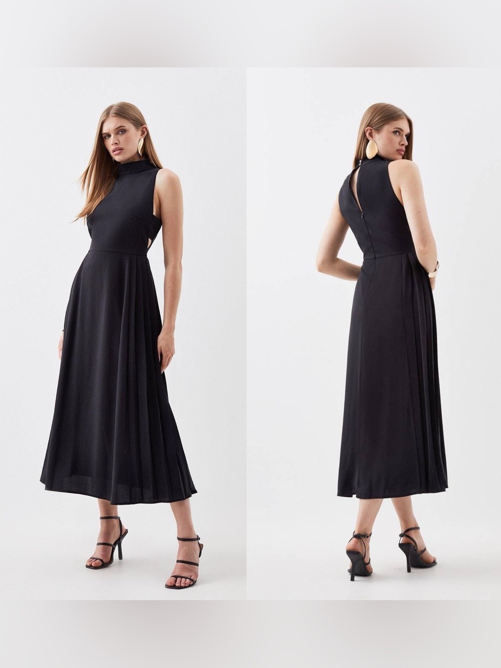 NWT Karen Millen Tailored Pleated Panel Midaxi Dress